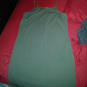 Olive Green spegetti strap dress